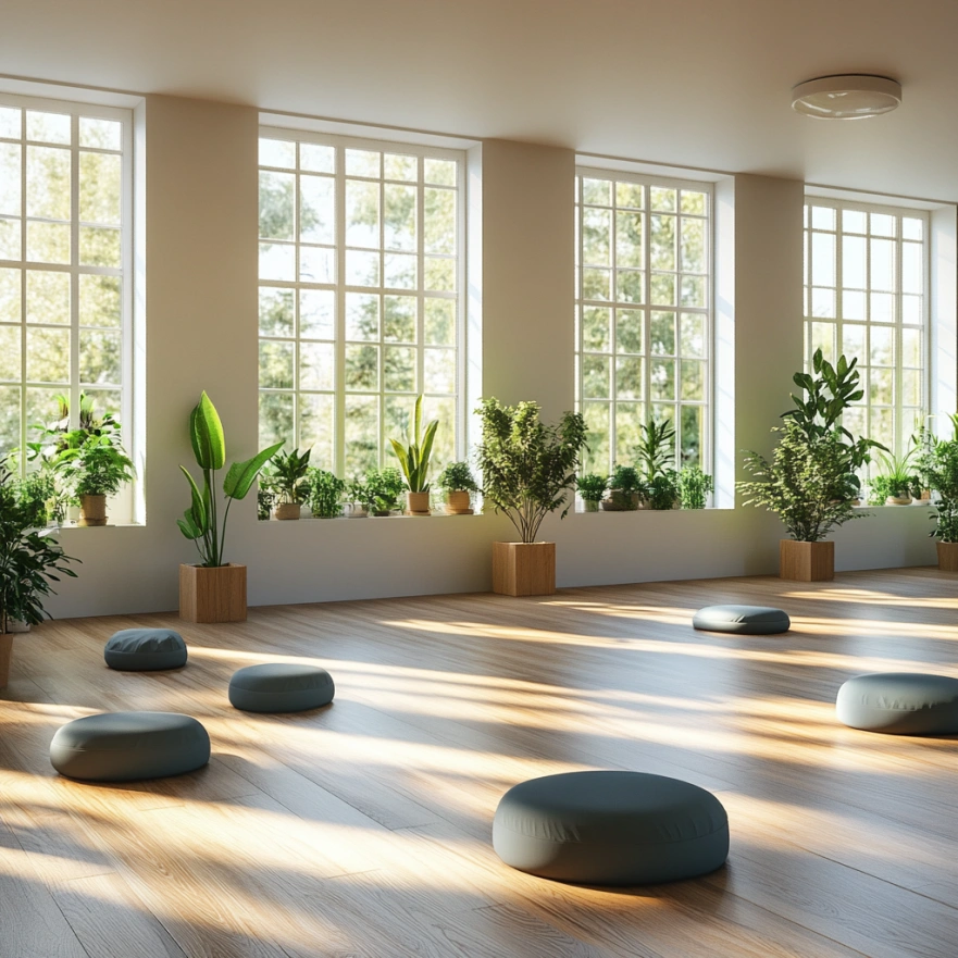 Простора зала для занять йогою