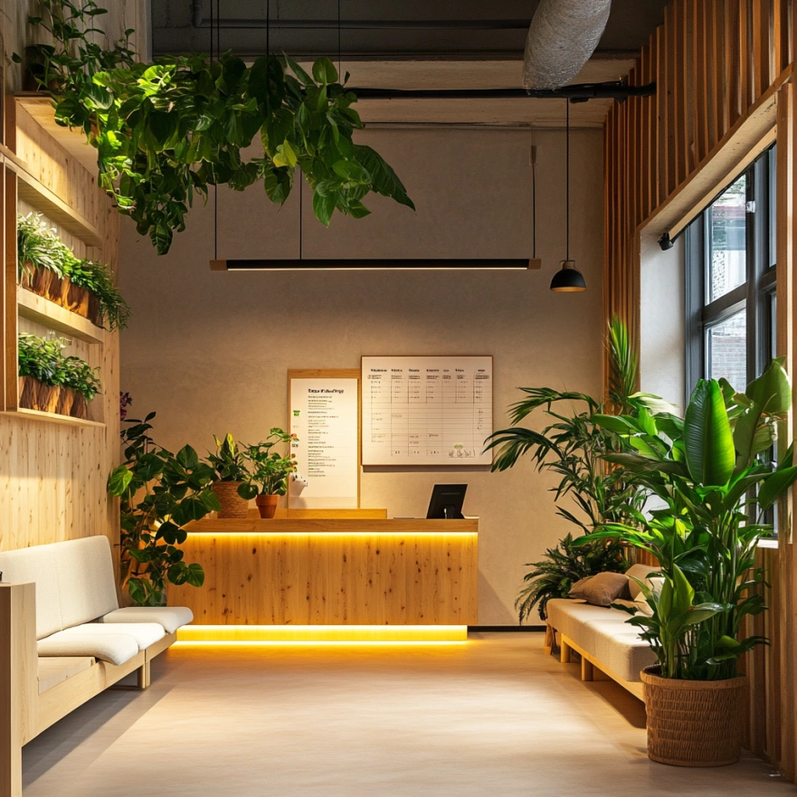 Вхідна зона студії з елементами декору